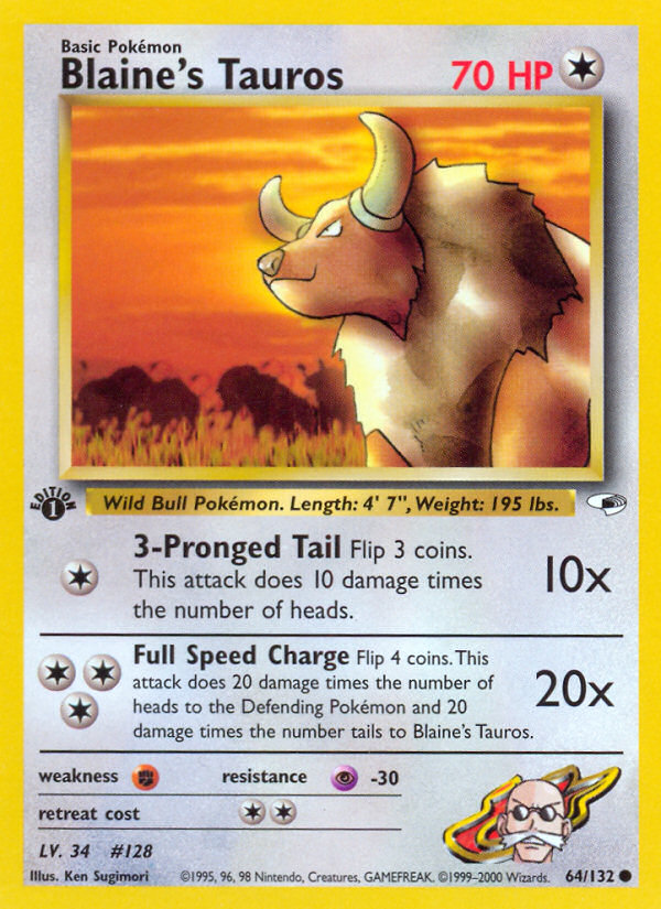 Blaine's Tauros (Gym Heroes 64)