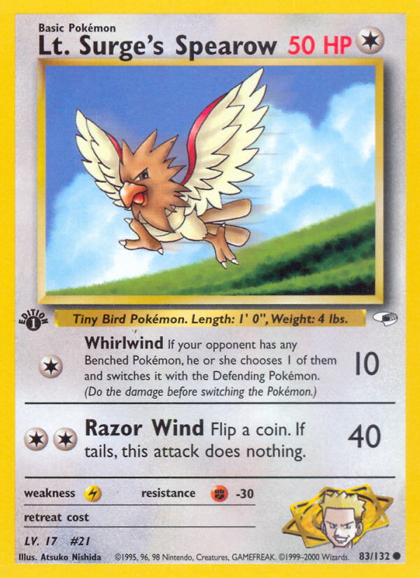 Lt. Surge's Spearow (Gym Heroes 83)