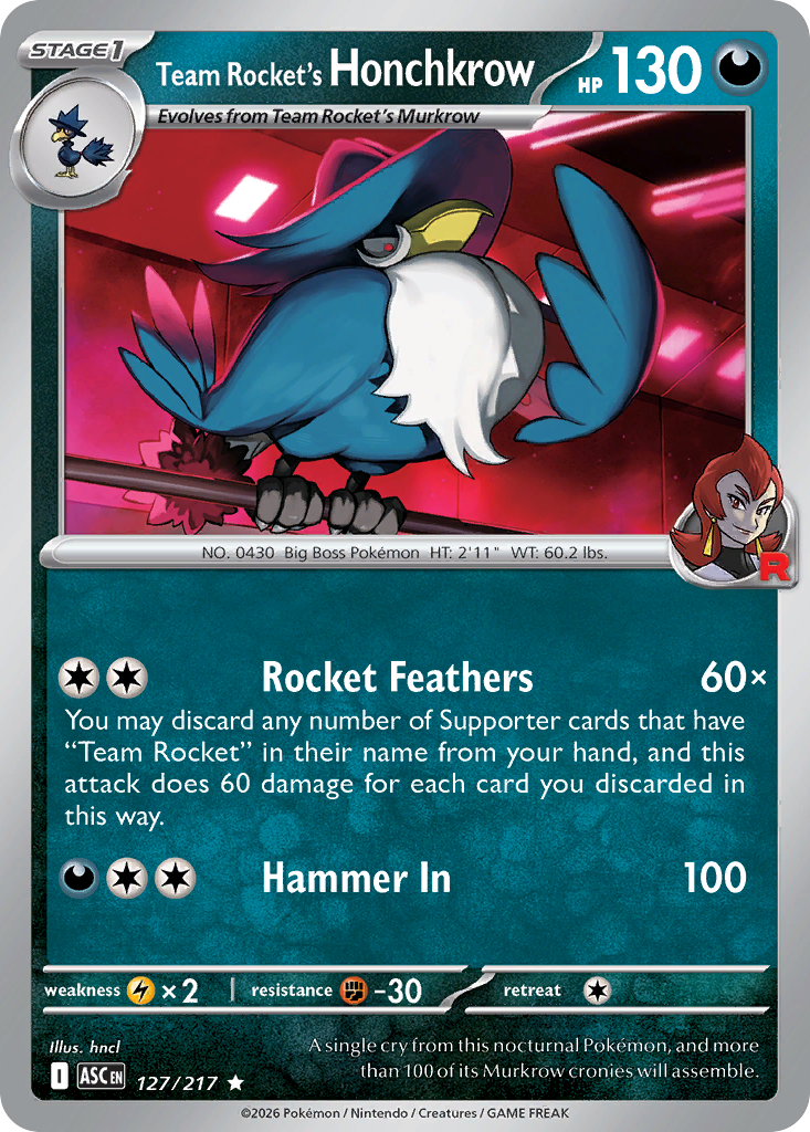 Team Rocket's Honchkrow (Ascended Heroes 127)