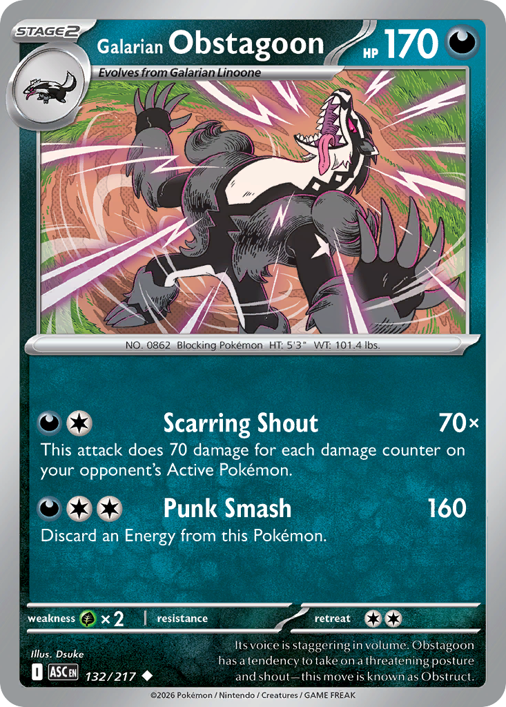 Galarian Obstagoon (Ascended Heroes 132)