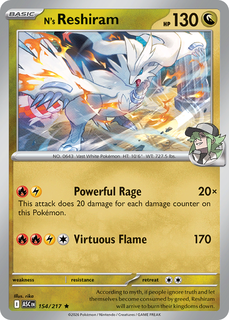 N's Reshiram (Ascended Heroes 154)