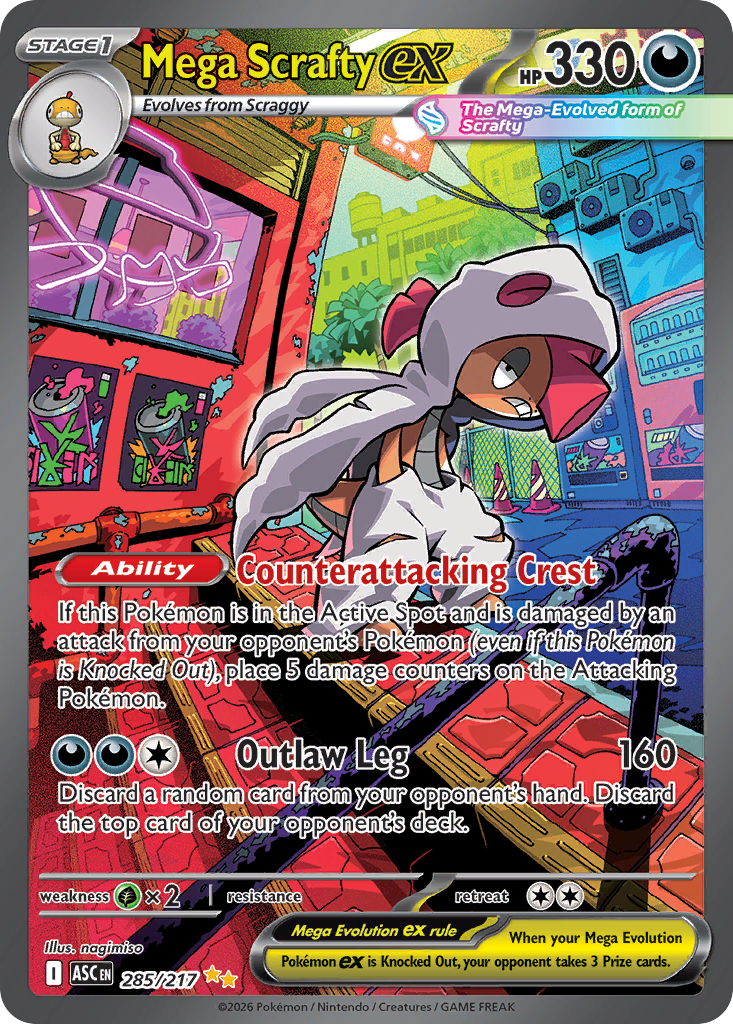 Mega Scrafty ex (Ascended Heroes 285)