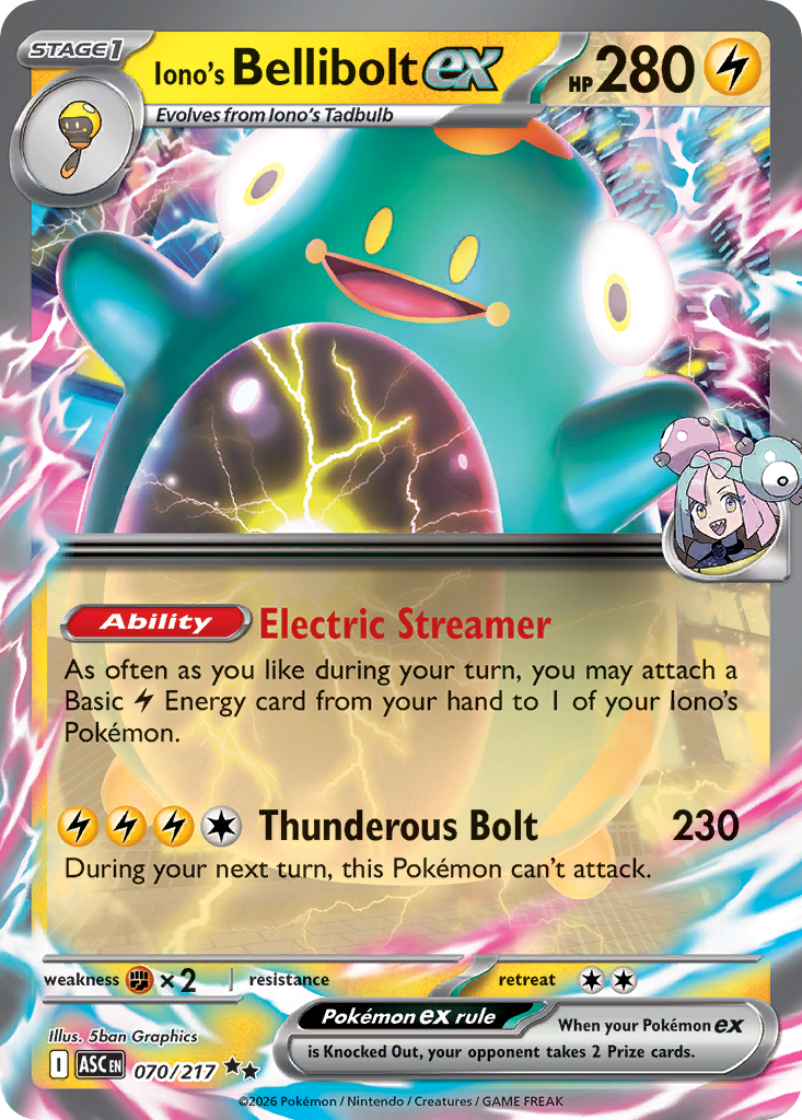 Iono's Bellibolt ex (Ascended Heroes 70)